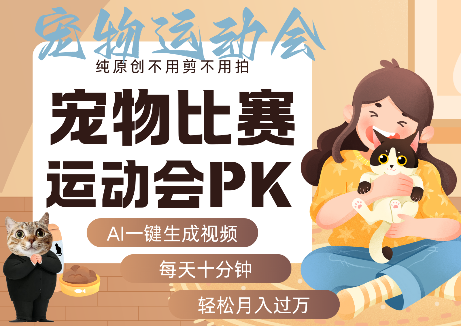 AI萌宠运动员跳水 射击 篮球 足球比赛 每天十分钟 附详细提示词文案库 代替做…-大可网创