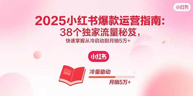 (15946期)2025小红书爆款运营指南:38个独家流量秘笈,快速掌握从冷启动到月销5万+-大可网创