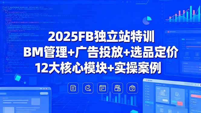 (15962期)2025FB独立站特训,BM管理+广告投放+选品定价,12大核心模块+实操案例-大可网创
