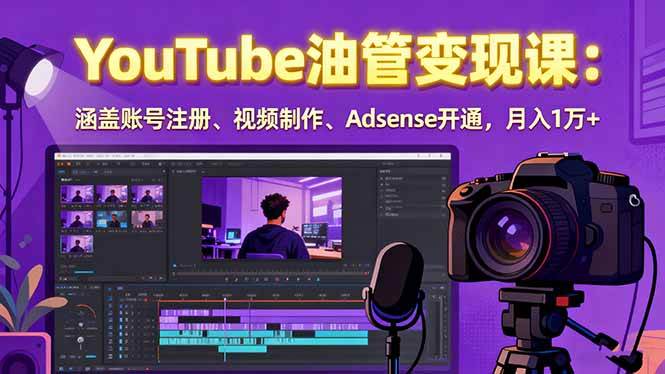 (15987期)2025YouTube油管变现课:涵盖账号注册、视频制作、Adsense开通,月入1万+-大可网创