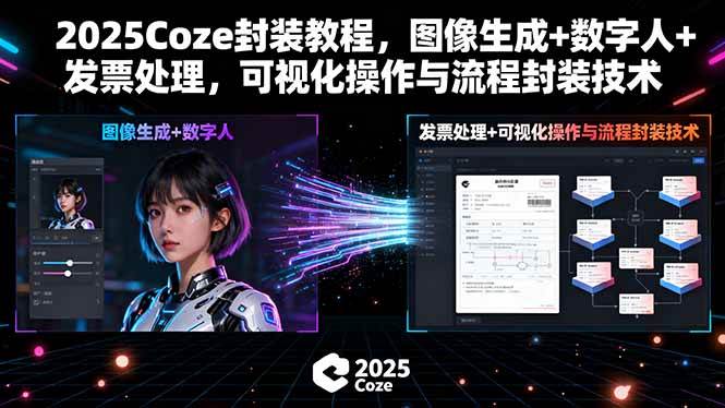 (15980期)2025Coze封装教程,图像生成+数字人+发票处理,可视化操作与流程封装技术-大可网创