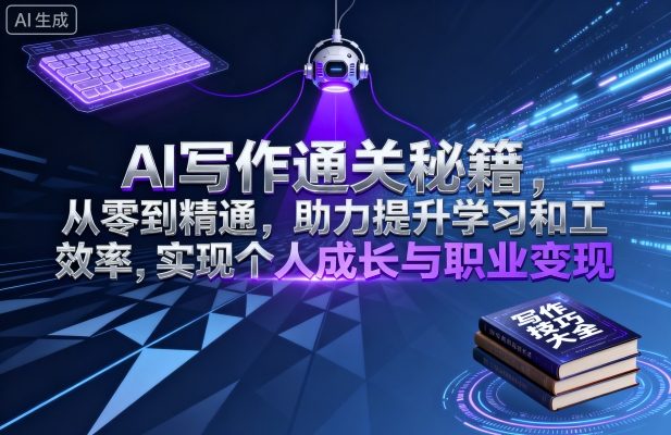AI写作通关秘籍,从零到精通,助力提升学习和工作效率,实现个人成长与职业变现-大可网创