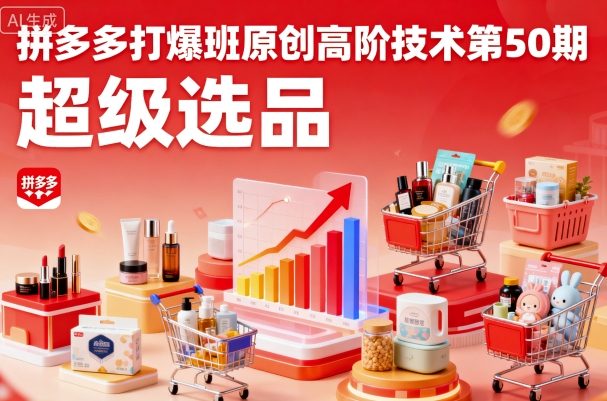 拼多多打爆班原创高阶技术第50期,超级选品-大可网创