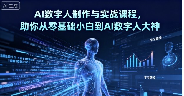 AI数字人制作与实战课程,助你从零基础小白到AI数字人大神-大可网创