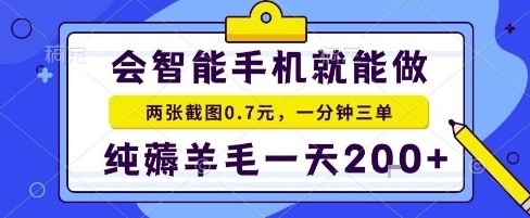 手机项目,二十秒一单,纯薅羊毛一天2张+做就有【揭秘】-大可网创