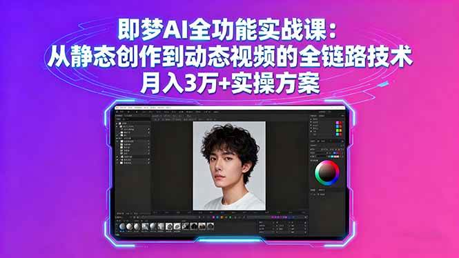 (16053期)即梦AI全功能实战课:从静态创作到动态视频的全链路技术 月入3万+实操方案-大可网创