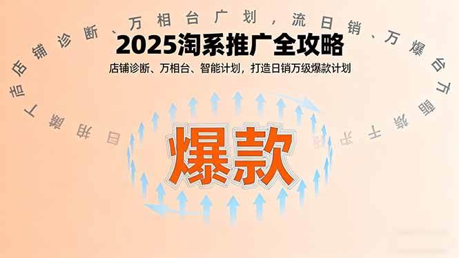 (16067期)2025淘系推广全攻略,店铺诊断、万相台、智能计划,打造日销万级爆款计划-大可网创