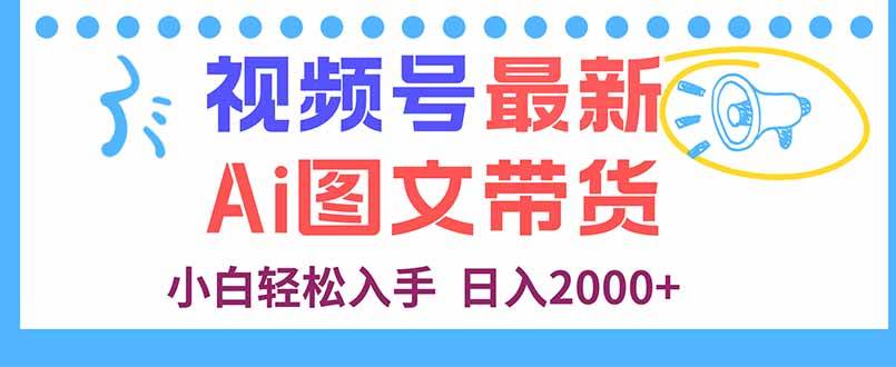 (16092期)视频号最新AI图文带货,每天几分钟,小白轻松入手,日入2000+-大可网创