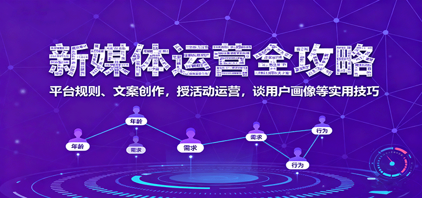 新媒体运营全攻略:平台规则、文案创作,授活动运营,谈用户画像等实用技巧-大可网创