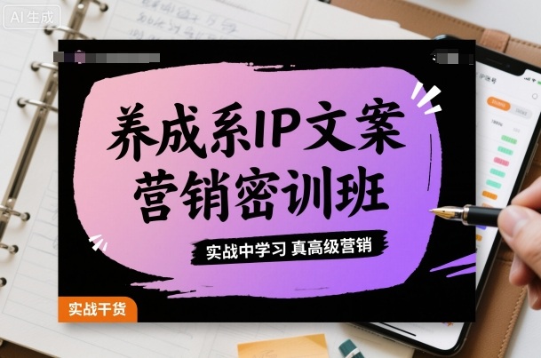 养成系IP文案营销密训班,实战中学习真高级营销-大可网创