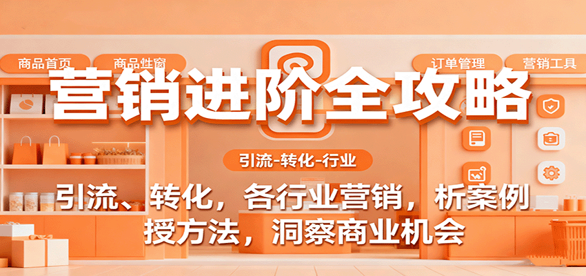 营销进阶全攻略,引流、转化,各行业营销,析案例,授方法,洞察商业机会-大可网创