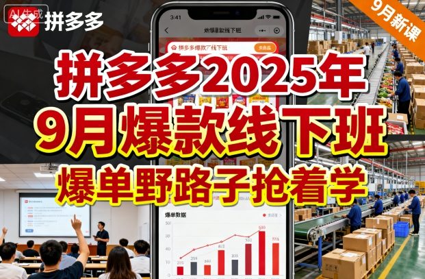 拼多多2025年9月爆款线下班,爆单野路子抢着学-大可网创
