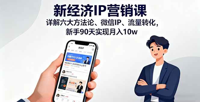 (16194期)新经济IP营销课:详解六大方法论、微信IP、流量转化,新手90天实现月入10w-大可网创