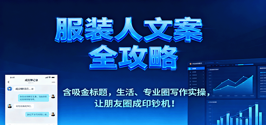 服装人文案全攻略,含吸金标题,生活、专业圈写作实操,让朋友圈成印钞机!-大可网创