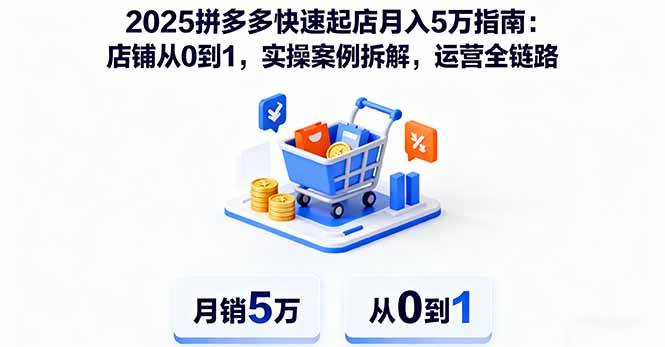 (16199期)2025拼多多快速起店月入5万指南:店铺从0到1,实操案例拆解,运营全链路-大可网创