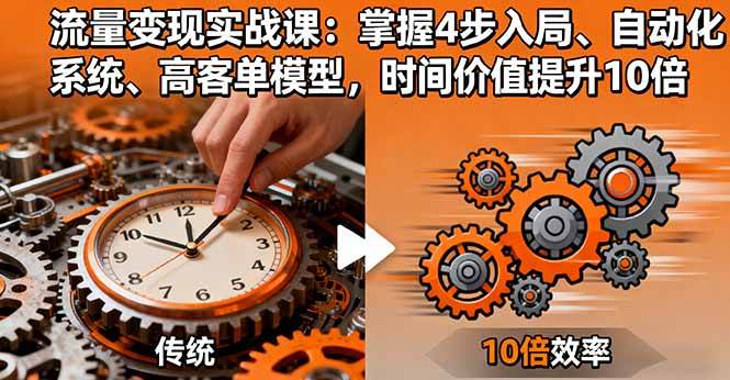 (16197期)流量变现实战课:掌握4步入局、自动化系统、高客单模型,时间价值提升10倍-大可网创