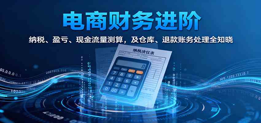 电商财务进阶:纳税、盈亏、现金流量测算,及仓库、退款账务处理全知晓-大可网创