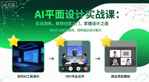 AI平面设计实战课,实战演练,解锁创意之门,掌握设计之道-大可网创