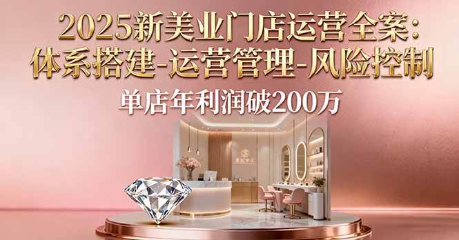 (16216期)2025新美业门店运营全案:体系搭建-运营管理-风险控制,单店年利润破200万-大可网创