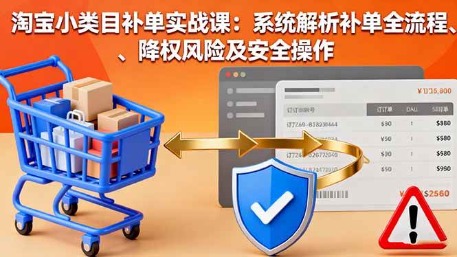 (16239期)淘宝小类目补单实战课:系统解析补单全流程、降权风险及安全操作-大可网创