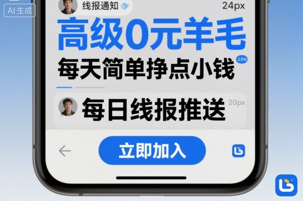 高级0元羊毛线报社群项目,每天简单挣点小钱-大可网创