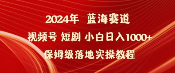 2024年视频号短剧新玩法小白日入1000+保姆级落地实操教程【揭秘】-大可网创