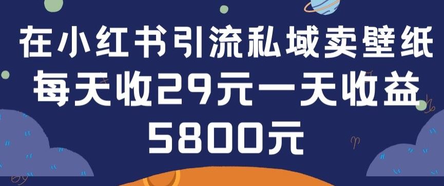 在小红书引流私域卖壁纸每张29元单日最高卖出200张(0-1搭建教程)【揭秘】-大可网创