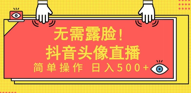 无需露脸，Ai头像直播项目，简单操作日入500+【揭秘】-大可网创