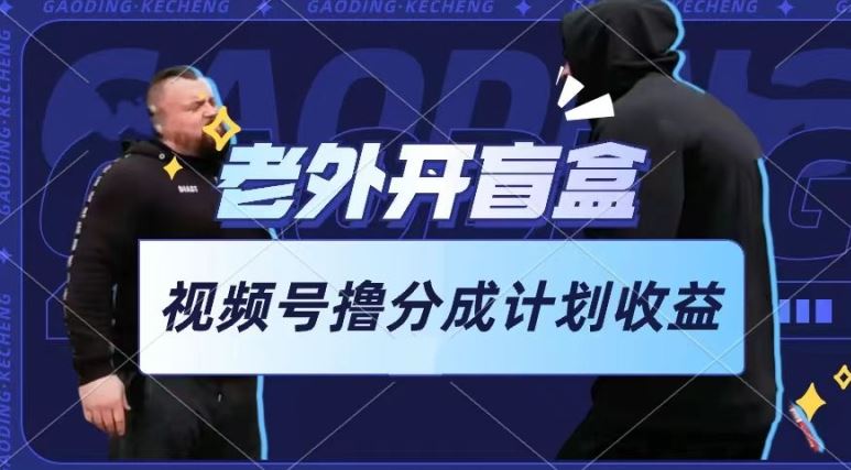 老外开盲盒视频，撸视频号分成计划收益，每天只需一小时，新手小白轻松上手【揭秘】-大可网创