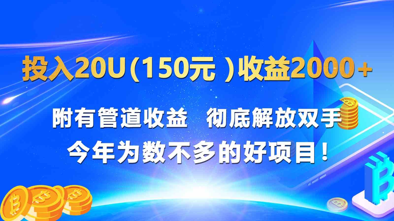 投入20u（150元 ）收益2000+ 附有管道收益  彻底解放双手  今年为数不多的好项目！-大可网创
