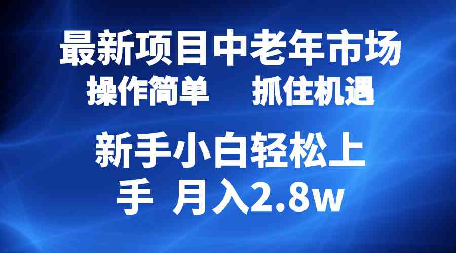 （10147期） 2024最新项目，中老年市场，起号简单，7条作品涨粉4000+，单月变现2.8w-大可网创