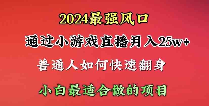 （10020期）2024年最强风口，通过小游戏直播月入25w+单日收益5000+小白最适合做的项目-大可网创