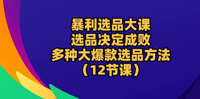 （10521期）暴利 选品大课：选品决定成败，教你多种大爆款选品方法（12节课）-大可网创