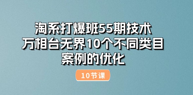 （10996期）淘系打爆班55期技术：万相台无界10个不同类目案例的优化（10节）-大可网创