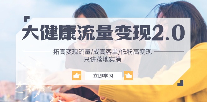 （10871期）大健康 流量 变现2.0：拓高变现 流量/成高客单/低粉高变现/只讲落地实战-大可网创