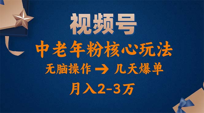 （11288期）视频号火爆玩法，高端中老年粉核心打法，无脑操作，一天十分钟，月入两万-大可网创