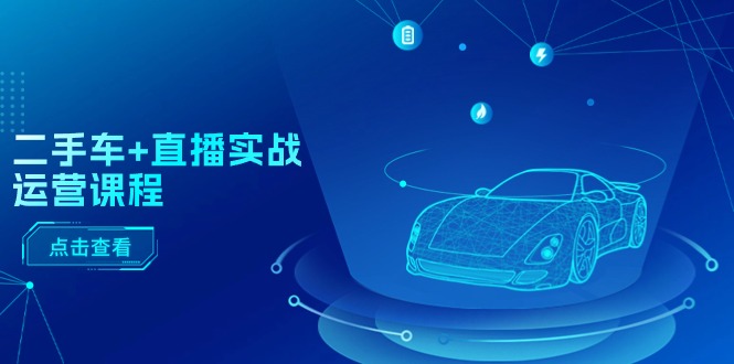 （11166期）二手车+直播实战运营课程：直播推荐/短视频推荐/千川投放/直播全流程-大可网创