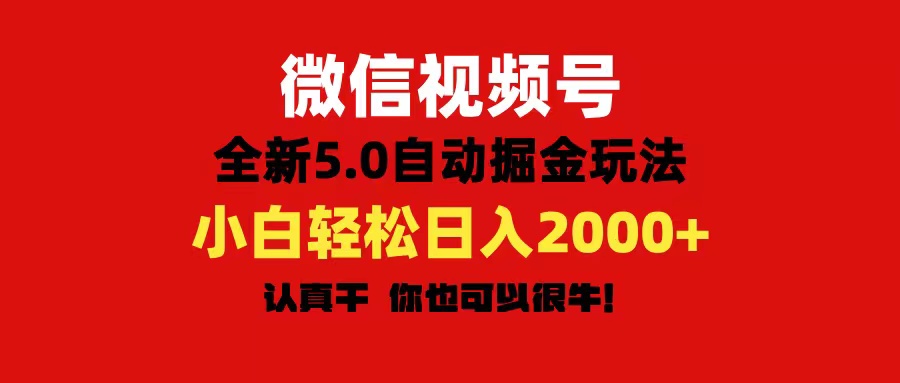 （11332期）微信视频号变现，5.0全新自动掘金玩法，日入利润2000+有手就行-大可网创