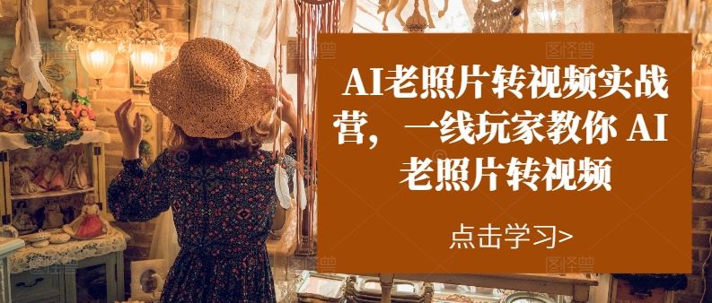 AI老照片转视频实战营，一线玩家教你AI老照片转视频-大可网创