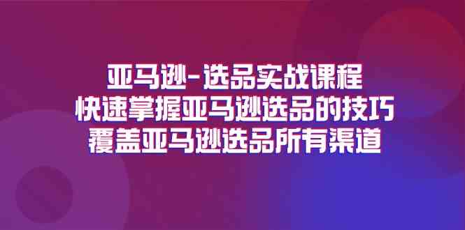 亚马逊选品实战课程，快速掌握亚马逊选品的技巧，覆盖亚马逊选品所有渠道-大可网创