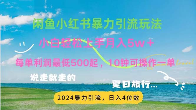 （11650期）2024暑假赚钱项目小红书咸鱼暴力引流，简单无脑操作，每单利润500+，…-大可网创