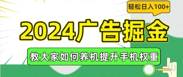 2024广告掘金，教大家如何养机提升手机权重，轻松日入100+【揭秘】-大可网创