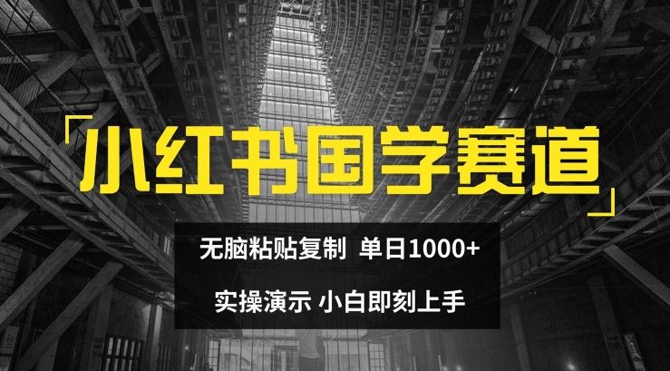 小红书国学赛道，无脑粘贴复制，单日1K，实操演示，小白即刻上手【揭秘】-大可网创