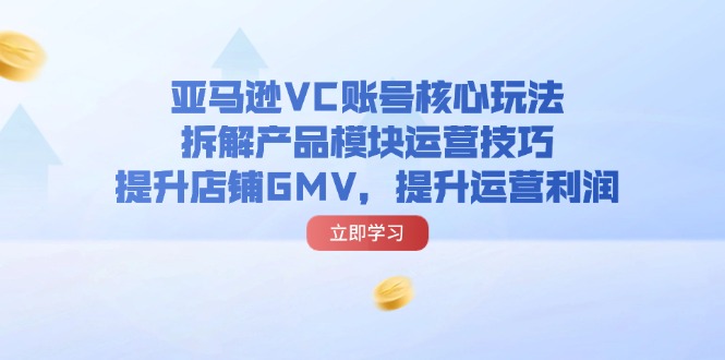 （11848期）亚马逊VC账号核心玩法，拆解产品模块运营技巧，提升店铺GMV，提升运营利润-大可网创