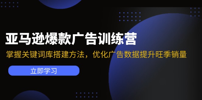（11858期）亚马逊爆款广告训练营：掌握关键词库搭建方法，优化广告数据提升旺季销量-大可网创