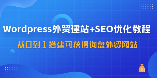 WordPress外贸建站+SEO优化教程，从0到1搭建可获得询盘外贸网站（57节课）-大可网创
