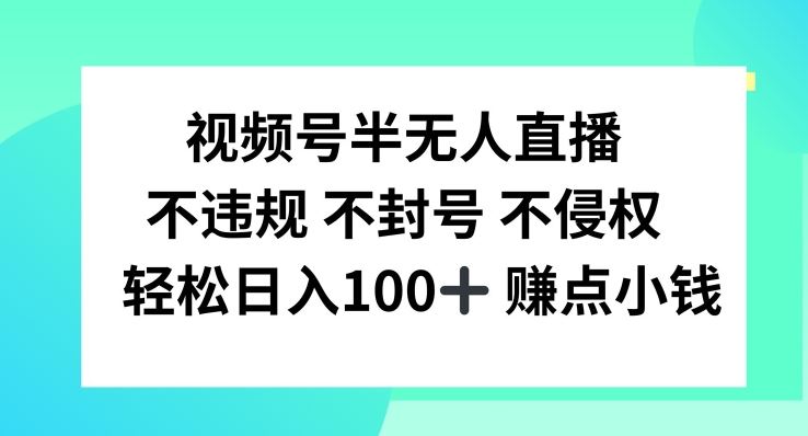 视频号半无人直播，不违规不封号，轻松日入100+【揭秘】-大可网创