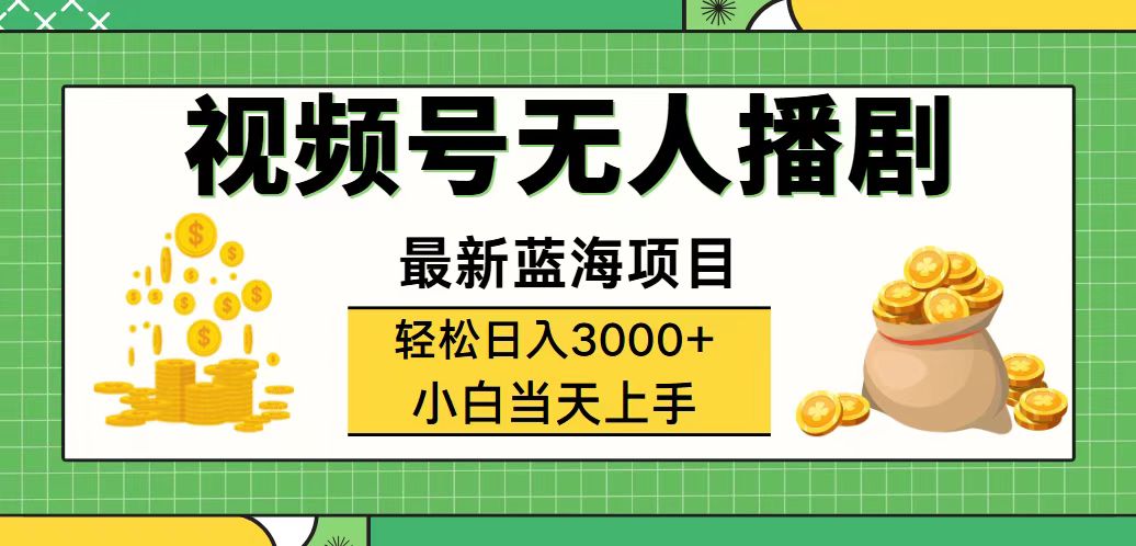 （12128期）视频号无人播剧，轻松日入3000+，最新蓝海项目，拉爆流量收益，多种变…-大可网创
