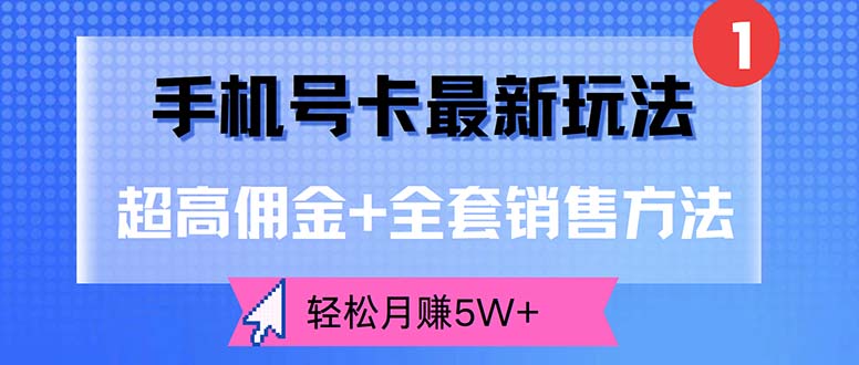 （12375期）手机号卡最新玩法，超高佣金+全套销售方法，轻松月赚5W+-大可网创
