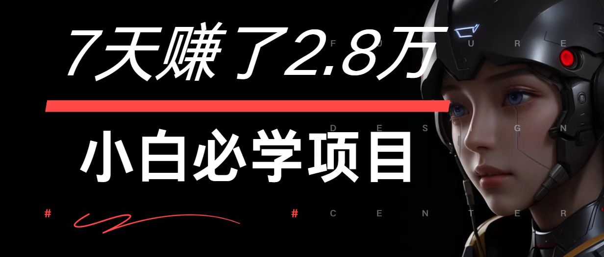 7天赚了2.8万！每单利润最少500+，轻松月入7万+小白有手就行-大可网创